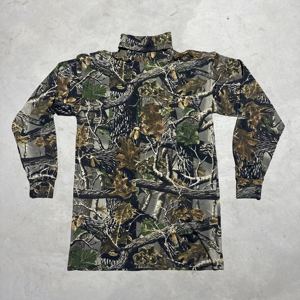 Cabelas Camo Long Sleeve Turtleneck Shirt Men's SZ L Seclusion 3D Cotton